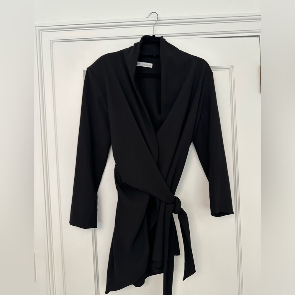 Black Tie Front Blazer